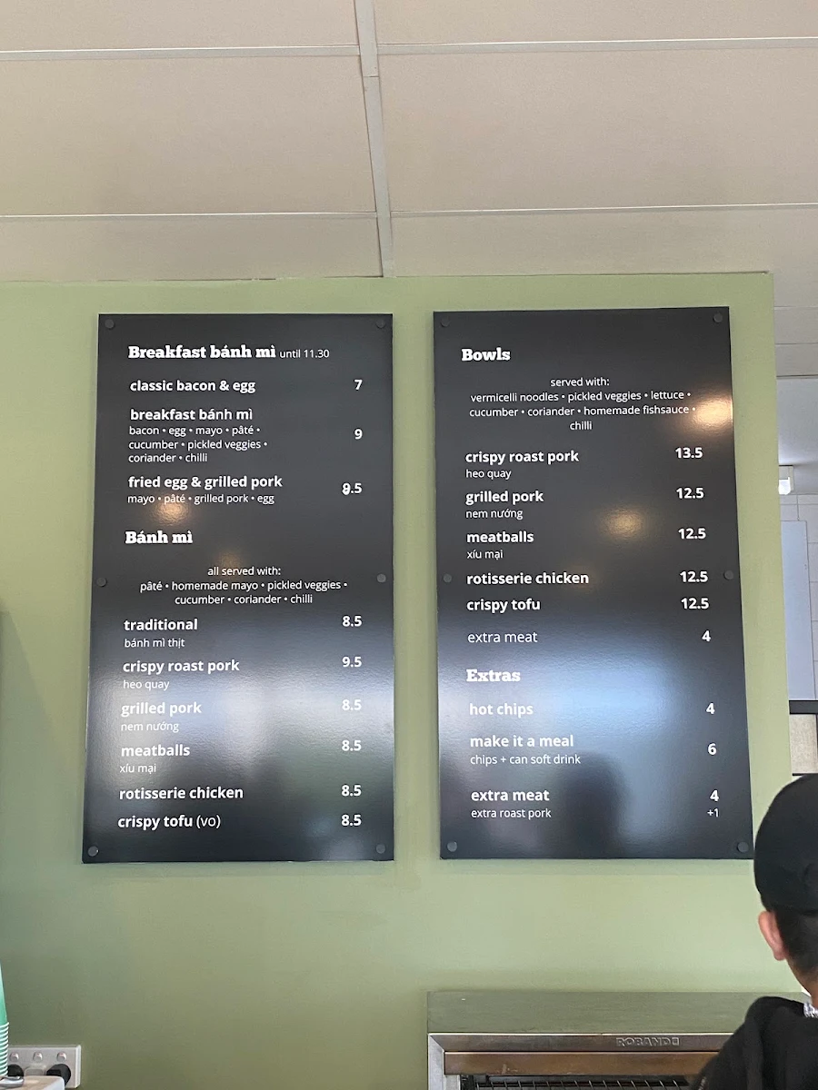 Menu, That Banh Mi Shop Malaga