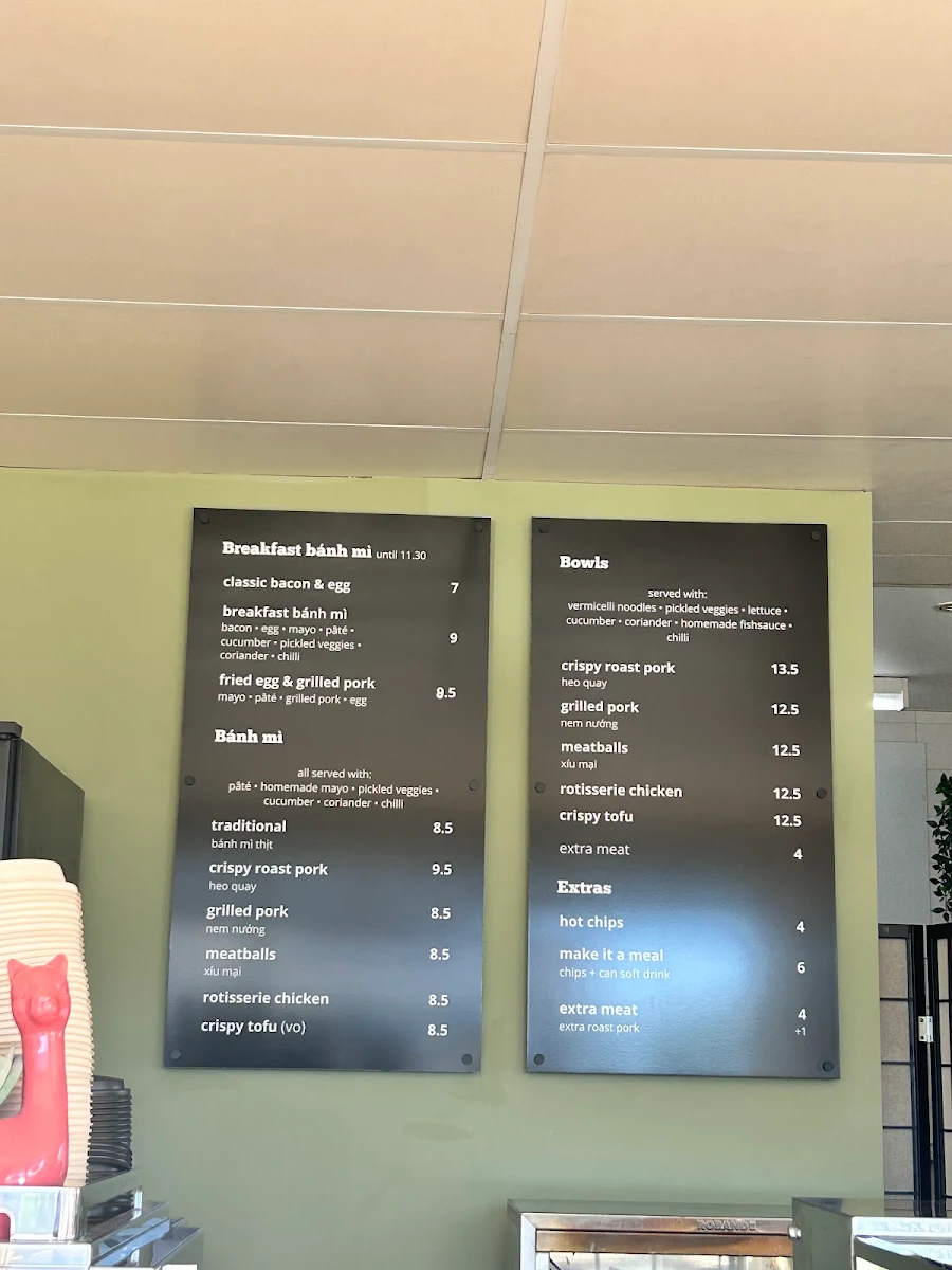Menu, That Banh Mi Shop Malaga