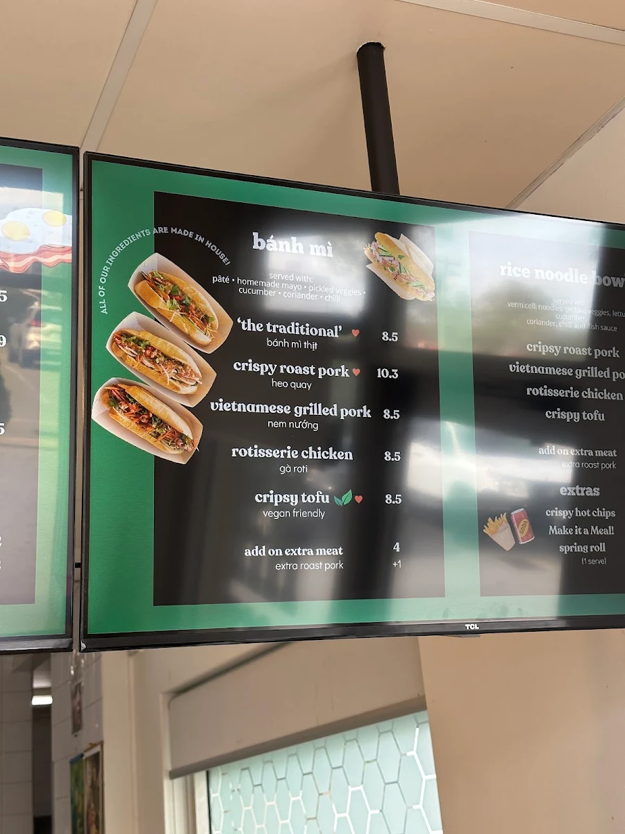 Menu, That Banh Mi Shop Malaga