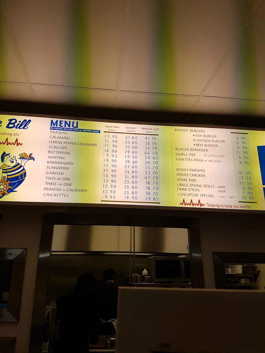 Menu, Barnacle Bill