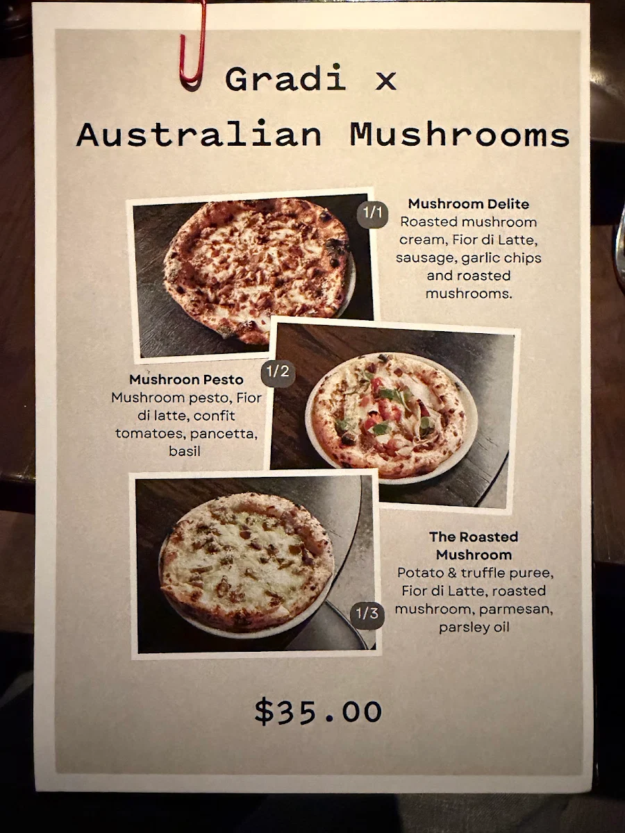 Menu, Gradi at Crown Melbourne