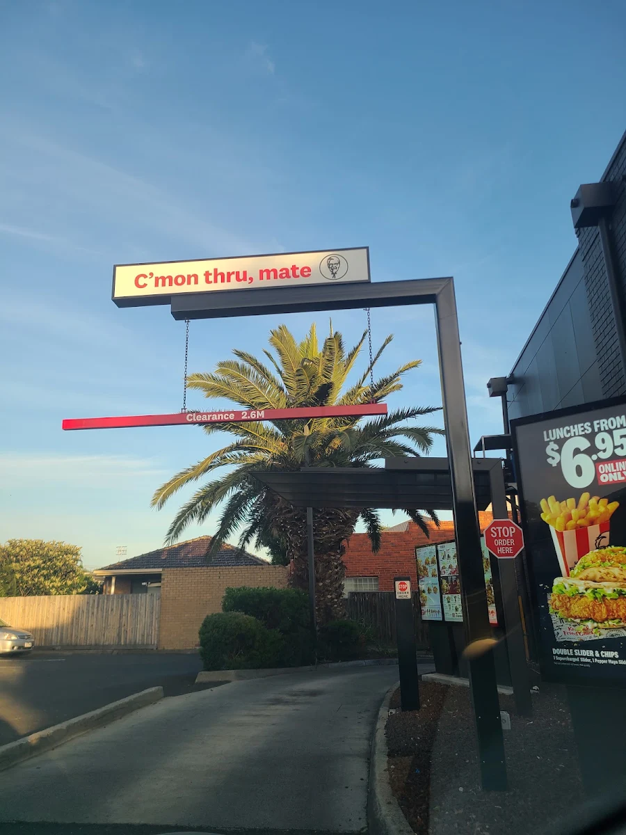 Menu, KFC Footscray