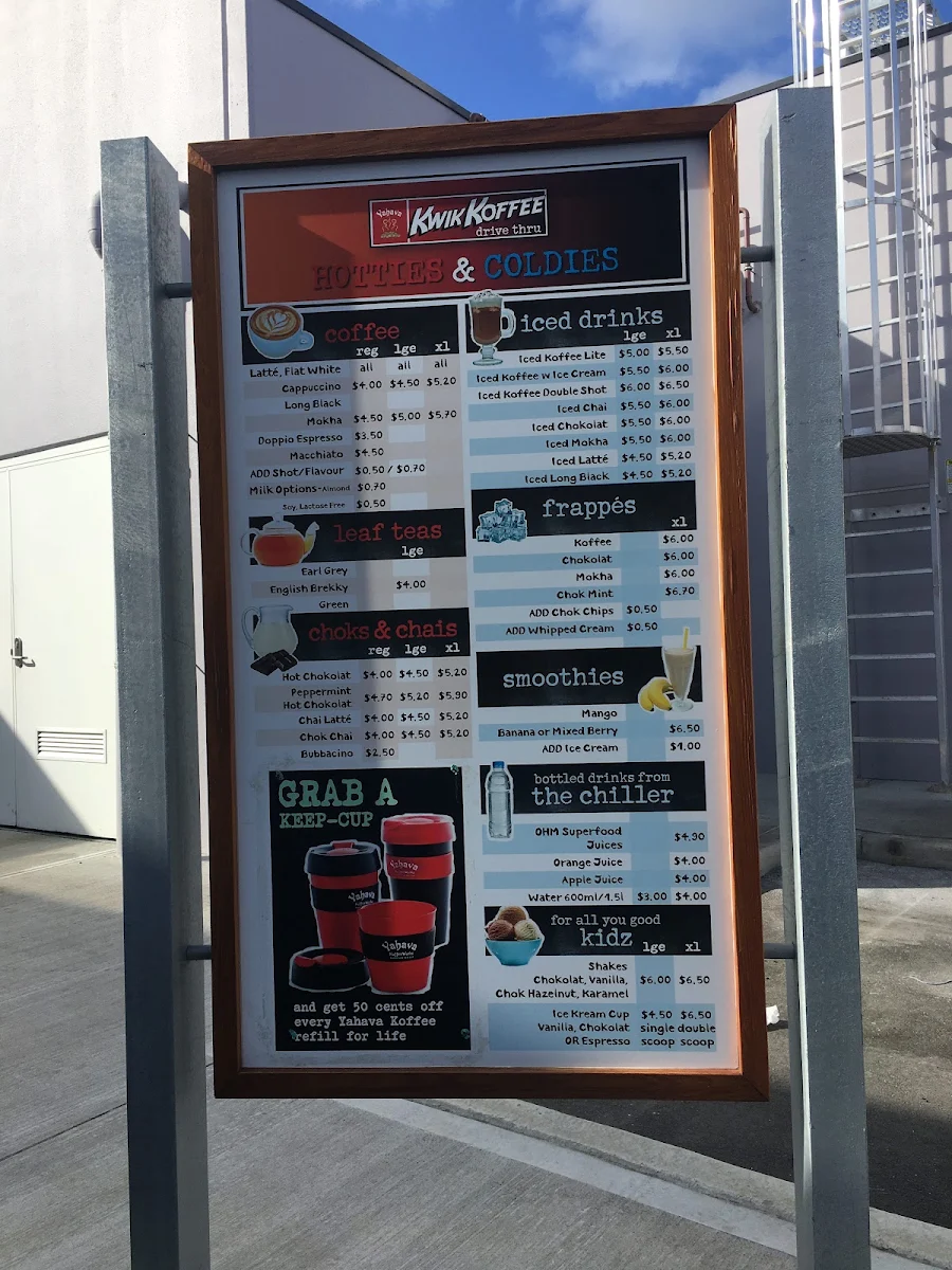 Menu, Kwik Koffee Banksia Grove. Coffee Drive Thru.