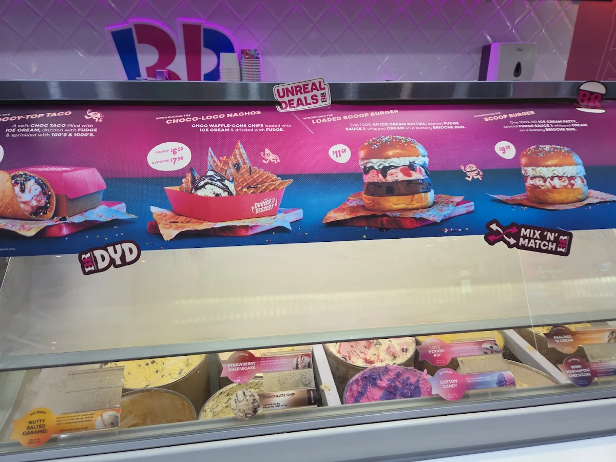 Menu, Baskin-Robbins Albany Creek