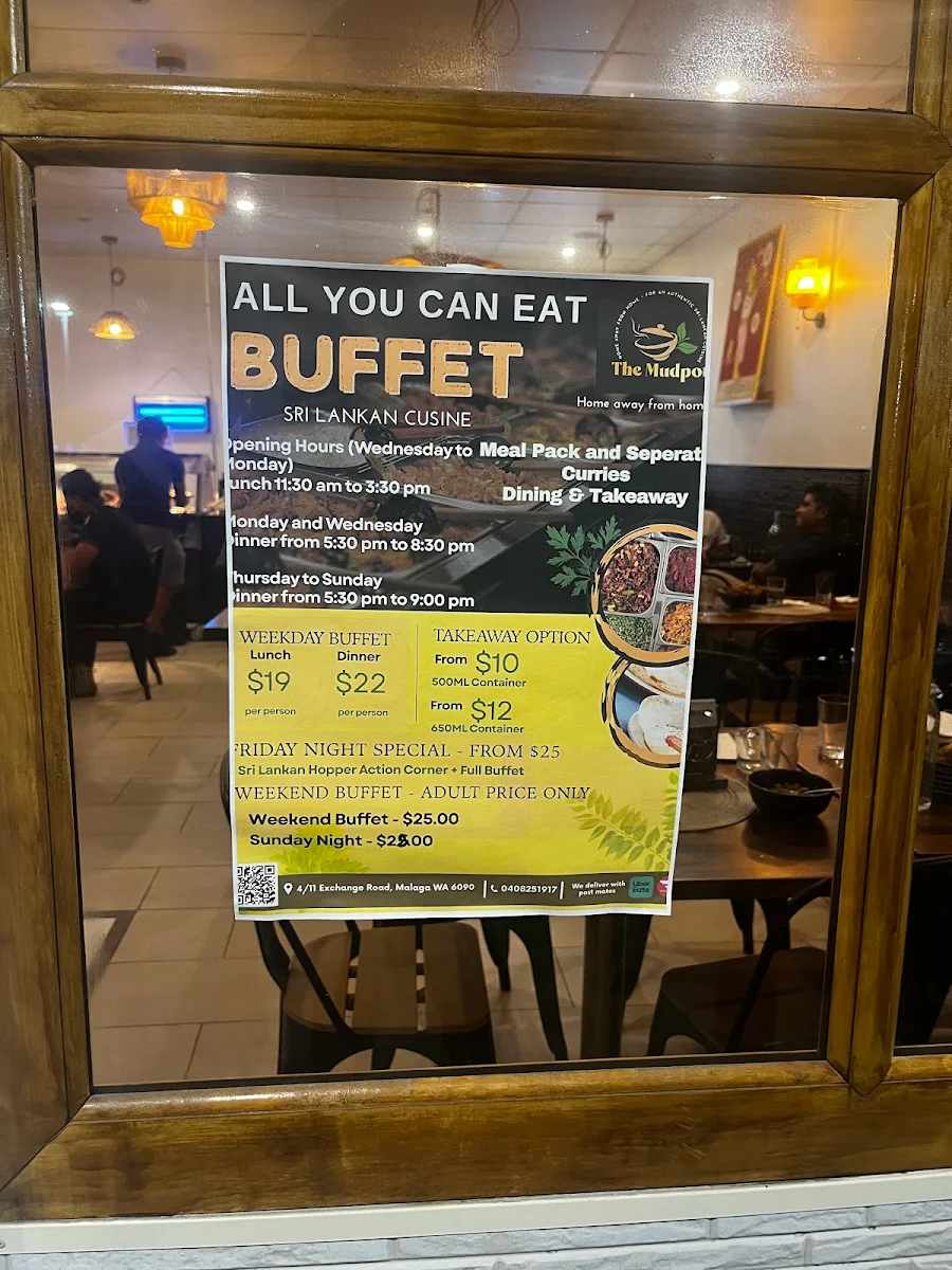 Menu, The Mudpot Malaga