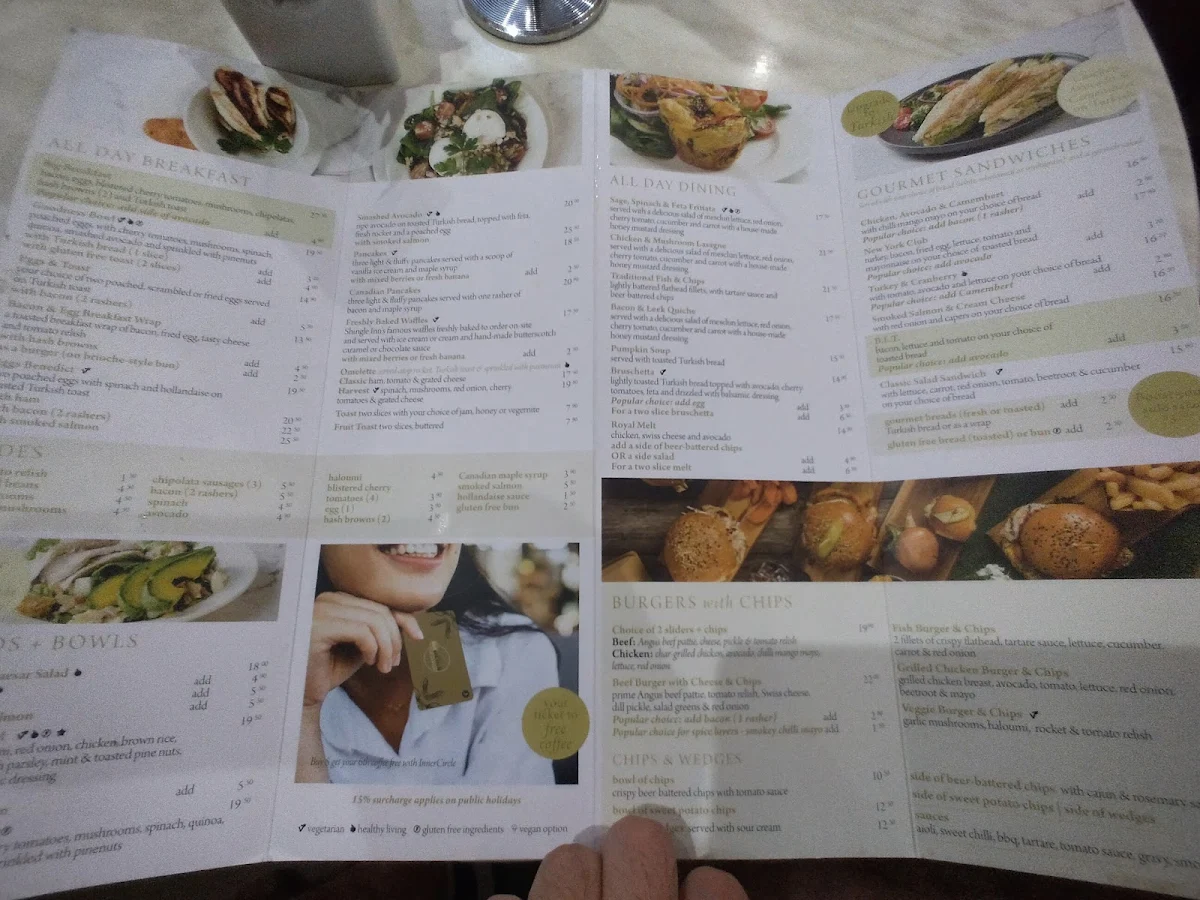Menu, Shingle Inn Fountain Gate