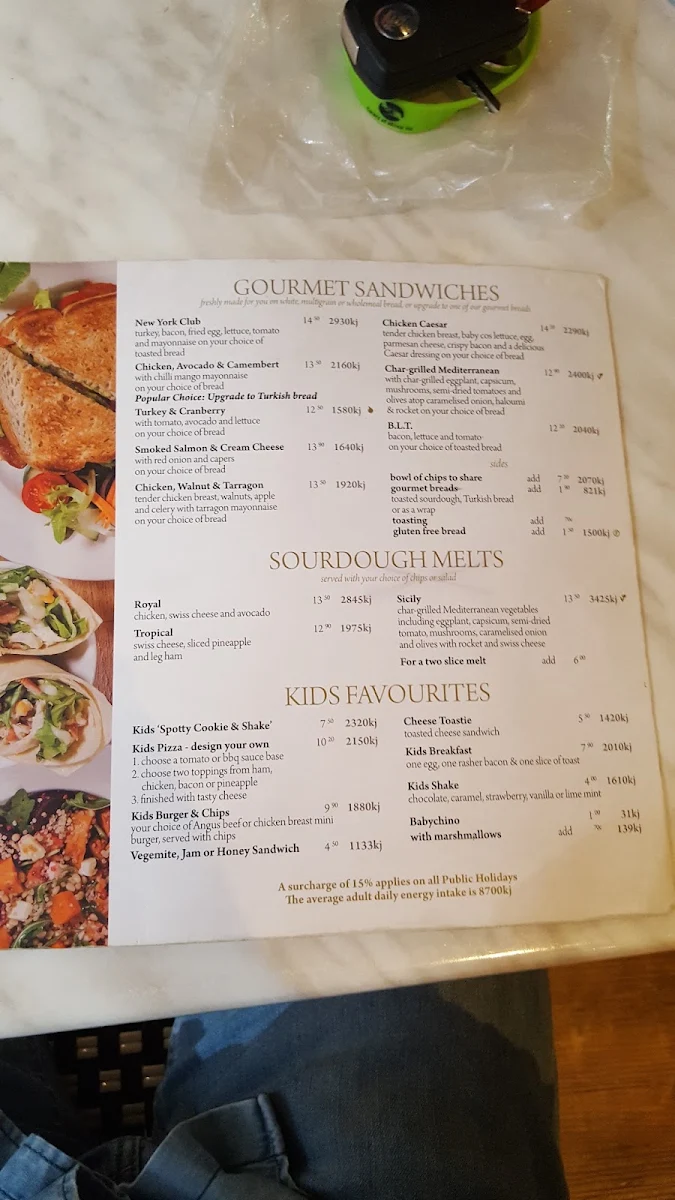 Menu, Shingle Inn Fountain Gate