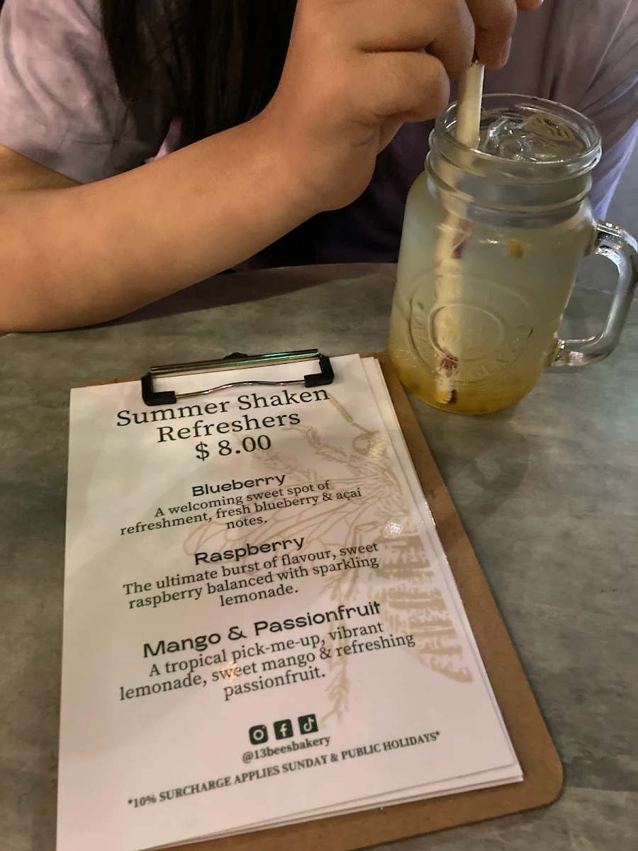 Menu, 13 Bees Bakery