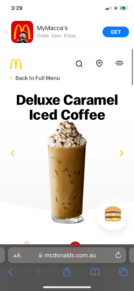 Menu, McDonald's Castle Towers II