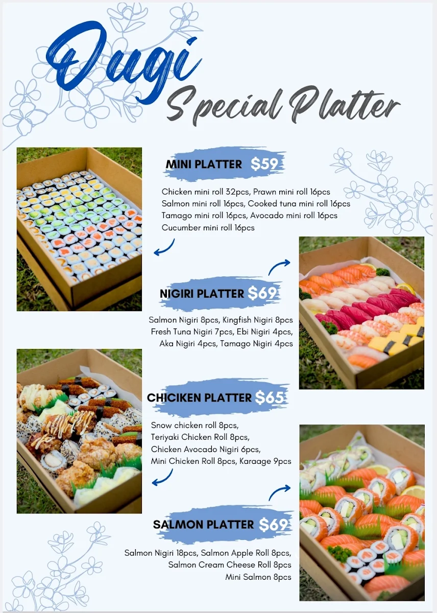 Menu, Ougi Kaiten Sushi