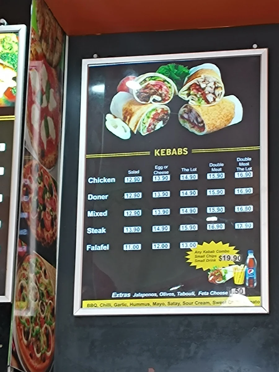 Menu, Ellenbrook Kebabs