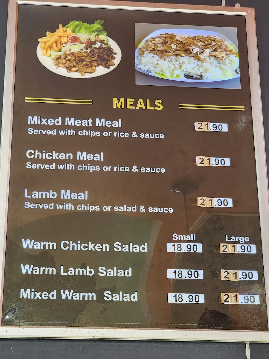 Menu, Ellenbrook Kebabs