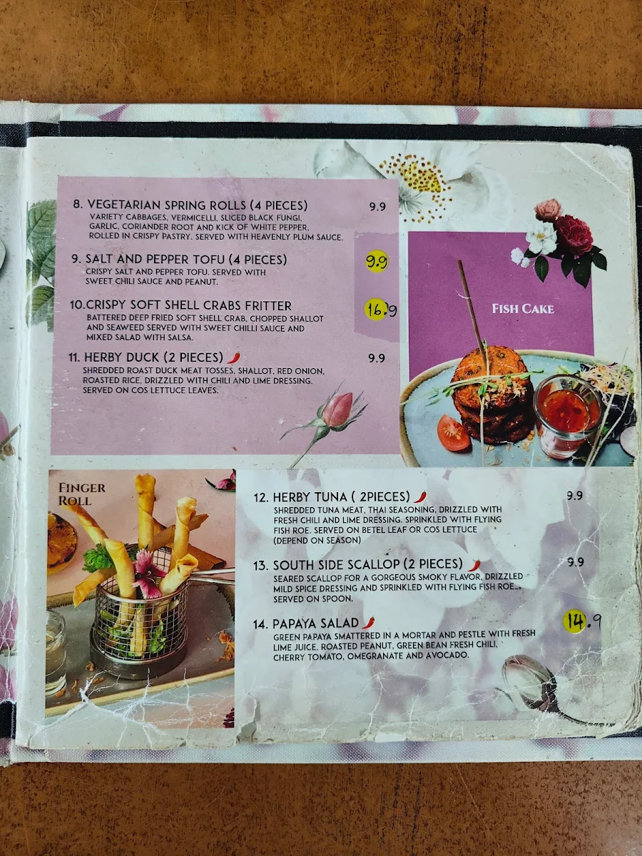 Menu, Monkey Punch Thai Cuisine