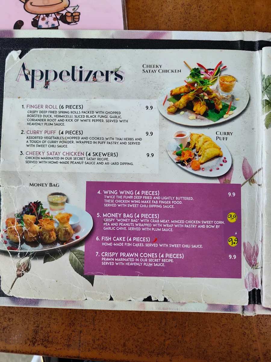 Menu, Monkey Punch Thai Cuisine