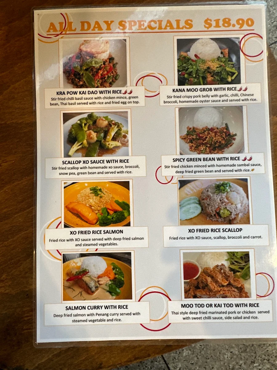 Menu, Ivory Thai North Ryde
