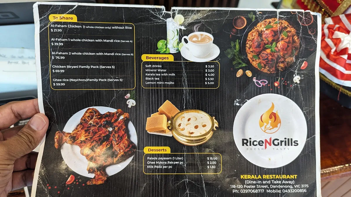 Menu, RiceNGrills
