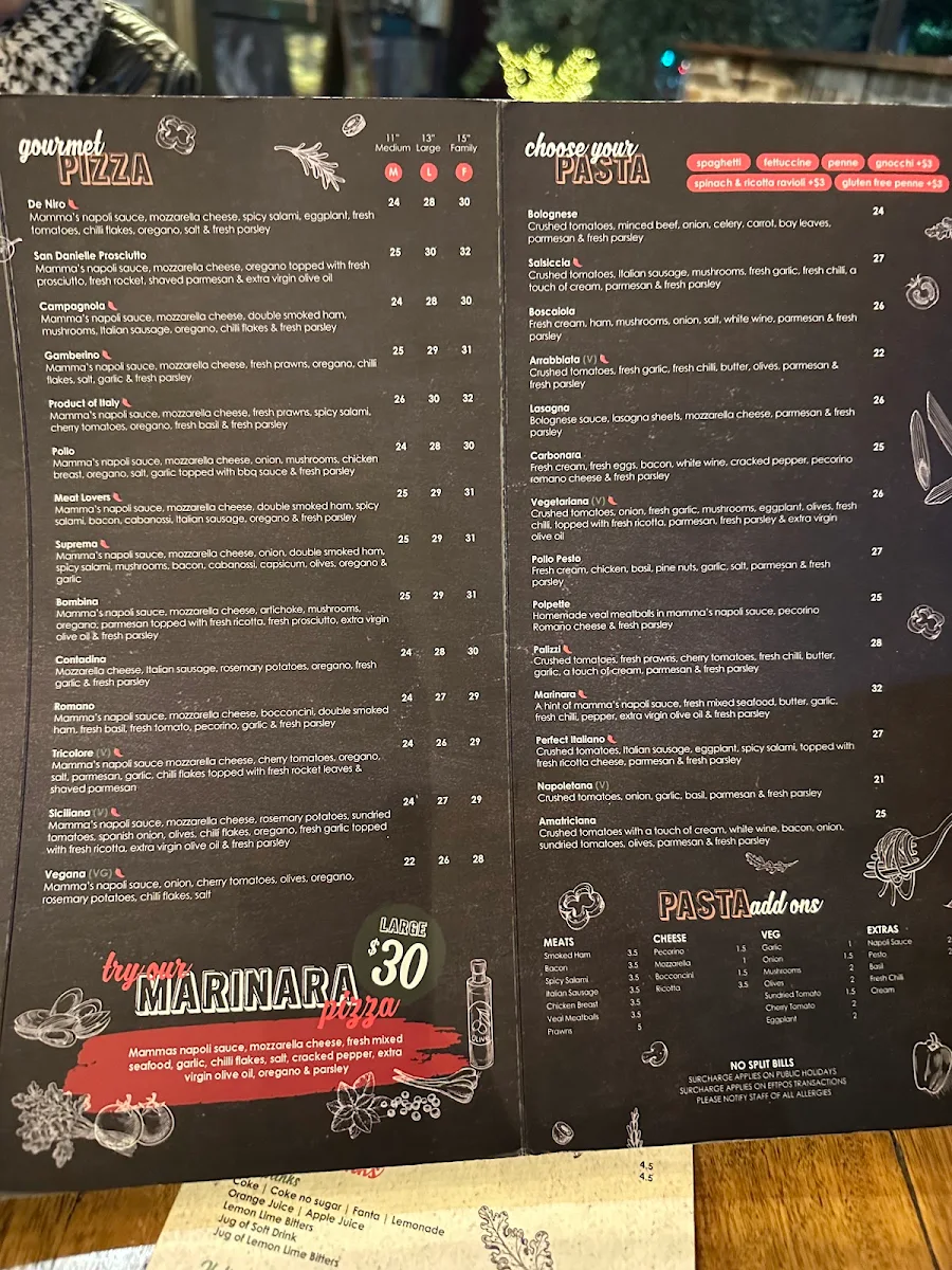 Menu, Product of Italy Penrith