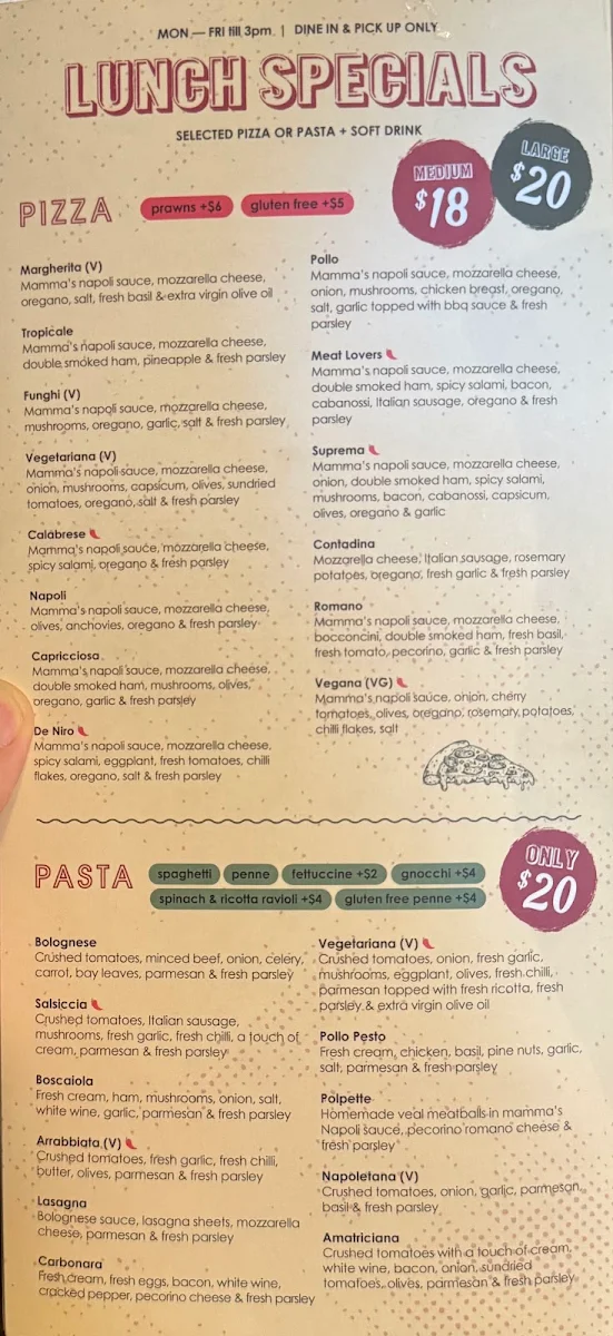 Menu, Product of Italy Penrith