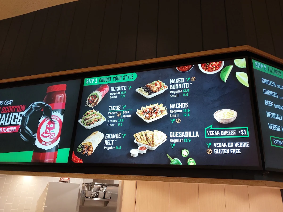 Menu, Mad Mex Stanhope