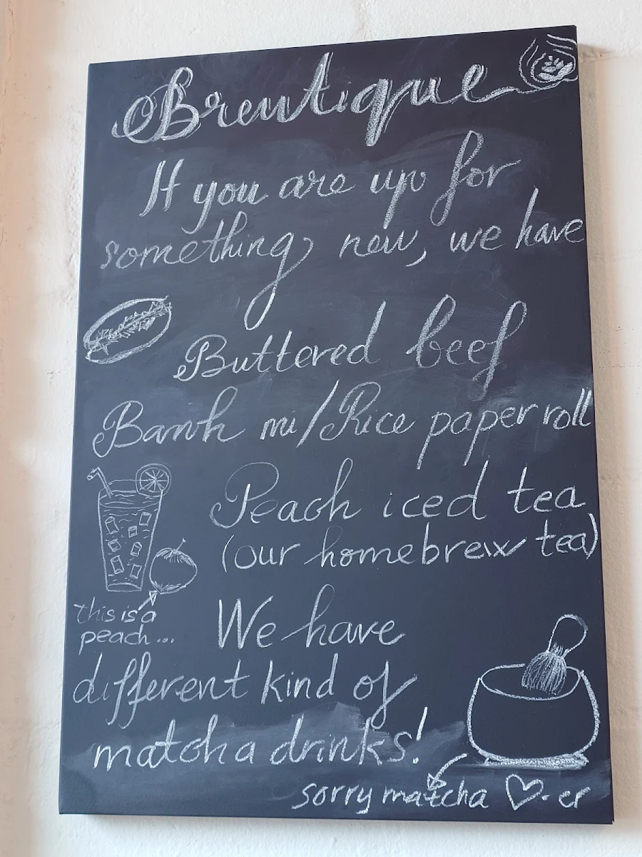 Menu, Brewtique Banh Mi & Cafe