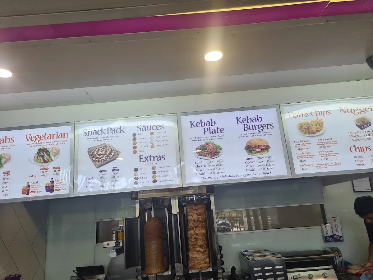 Menu, Origin Kebabs Bundamba