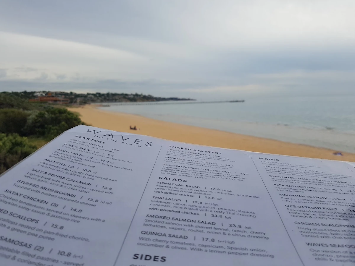 Menu, Waves on the Beach Restaurant
