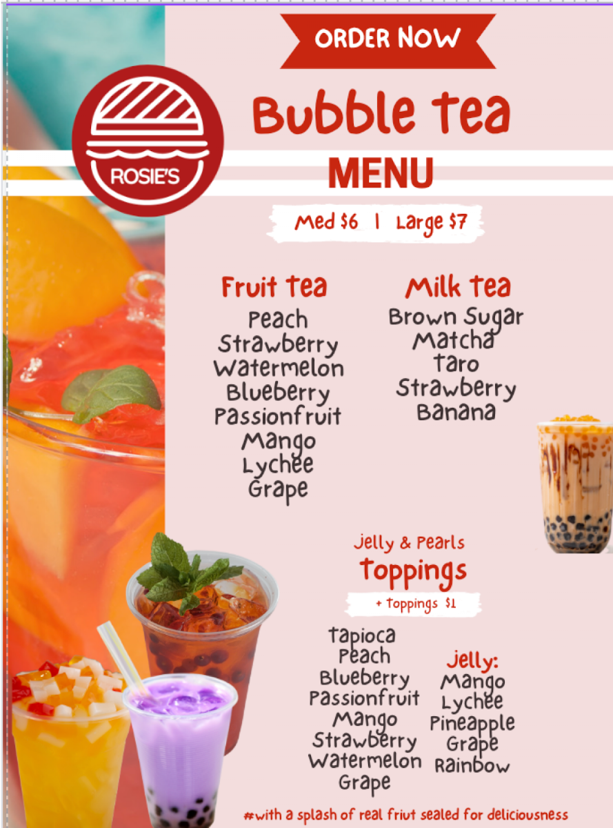 Menu, Rosie’s Takeaway - Fish & Chips, Burgers, Wraps, Ice Cream & Bubble Tea