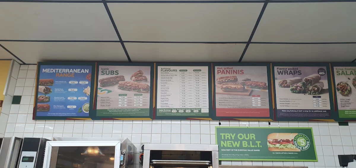 Menu, Subway