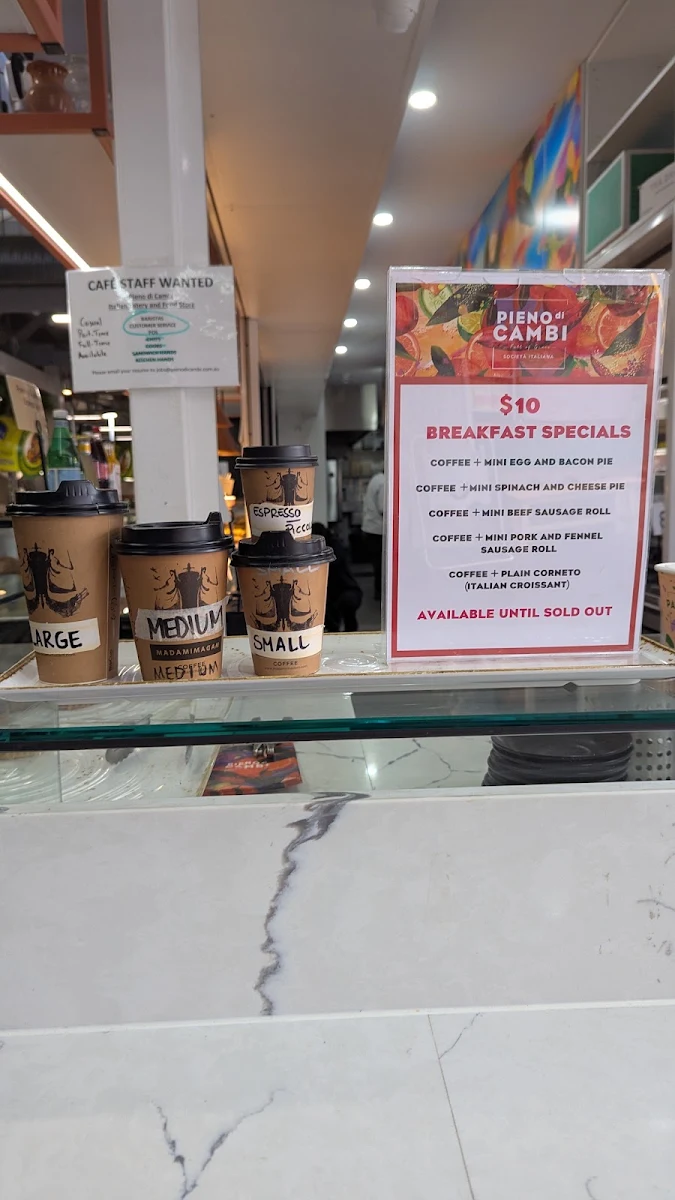 Menu, Coffee Brew Camberwell (Pieno Di Cambi)
