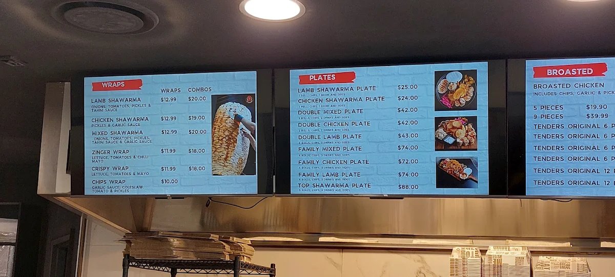Menu, Top Shawarma Smithfield