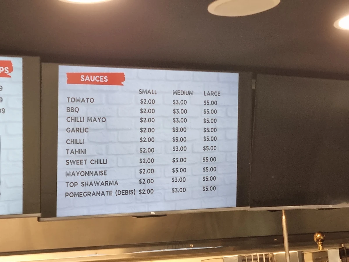 Menu, Top Shawarma Smithfield