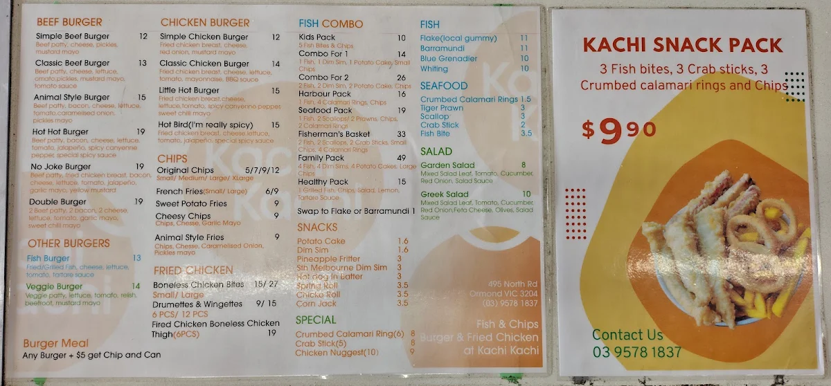 Menu, Kachi Kachi