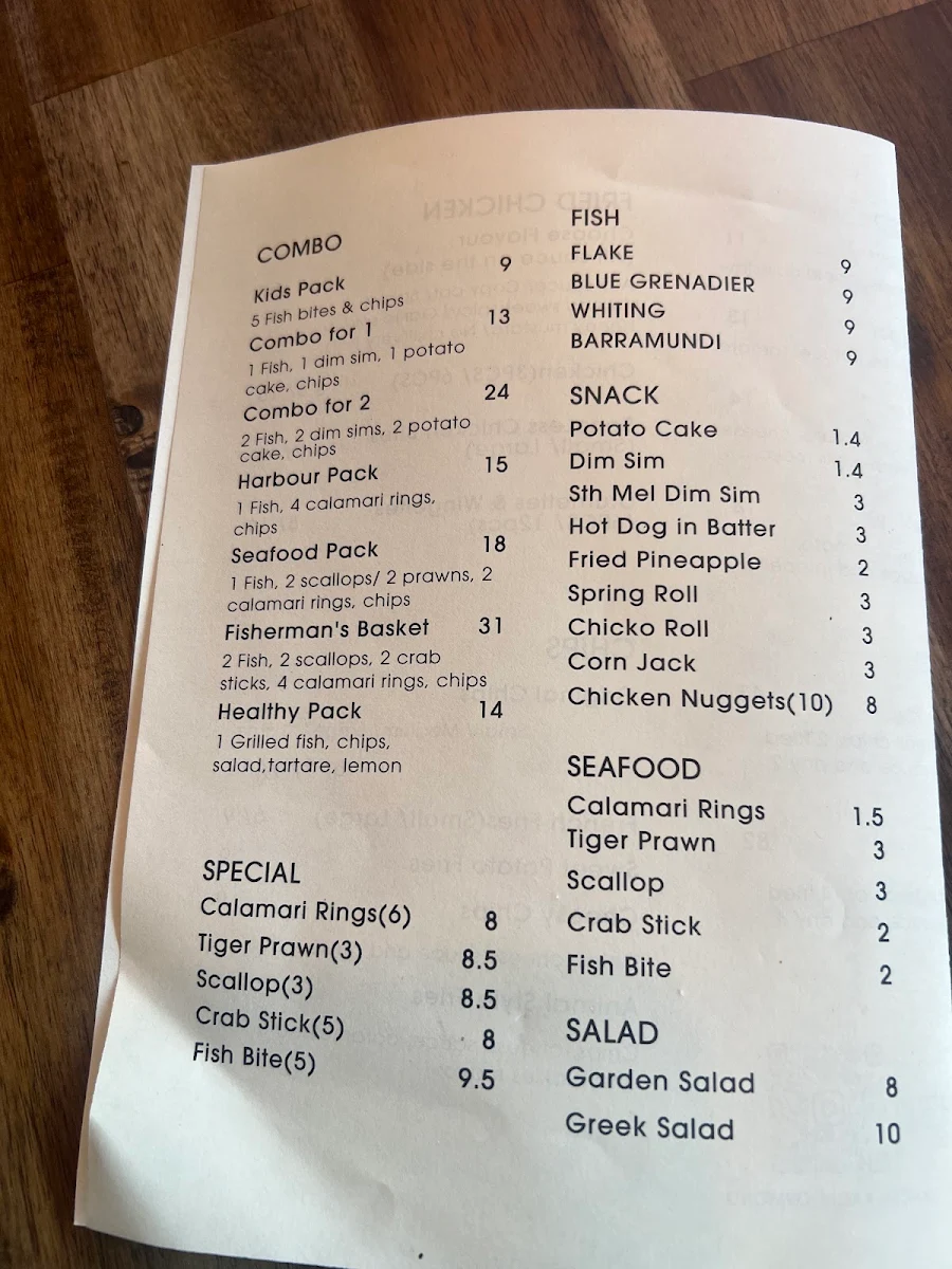 Menu, Kachi Kachi