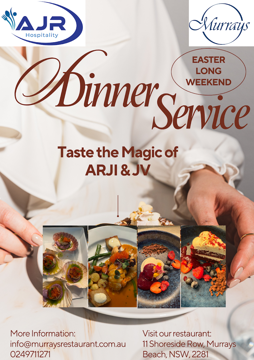 Menu, Murrays Restaurant and Cafe