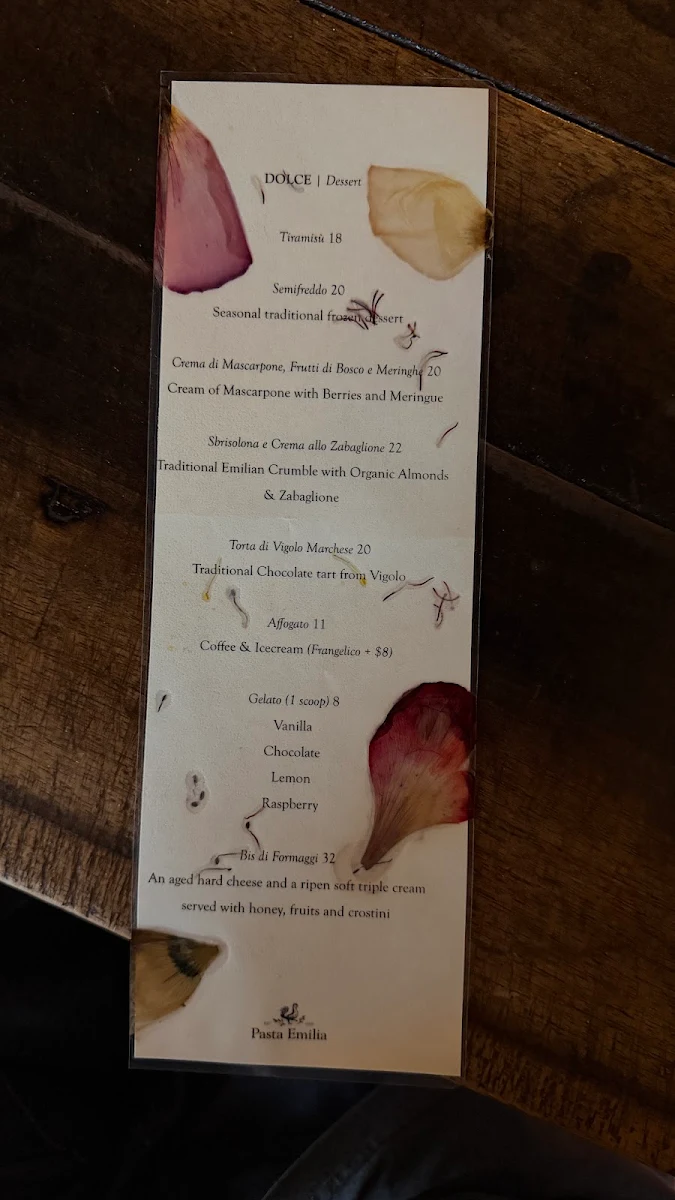 Menu, Pasta Emilia