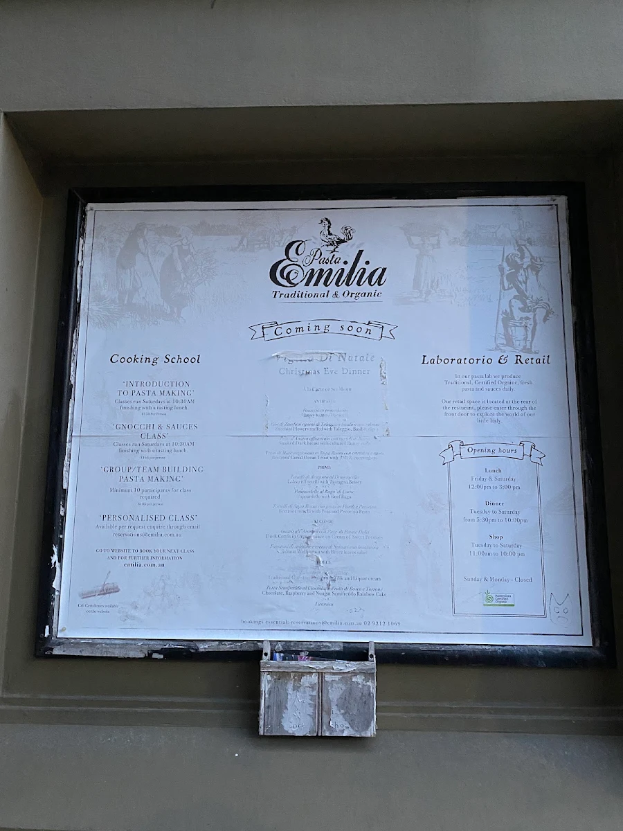Menu, Pasta Emilia