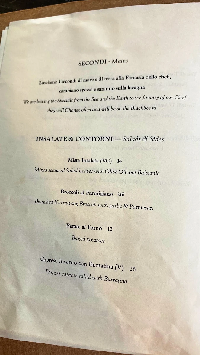 Menu, Pasta Emilia