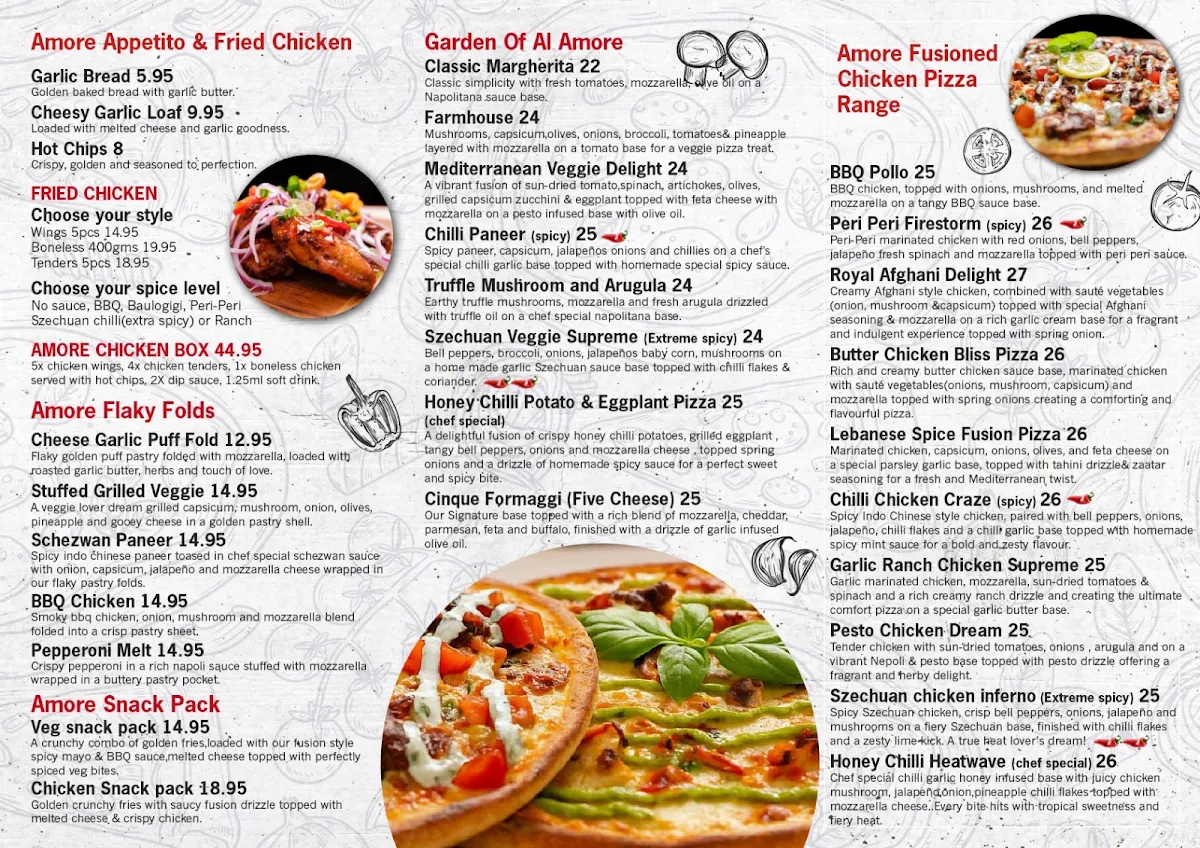 Menu, AL AMORE PIZZERIA ST MARYS