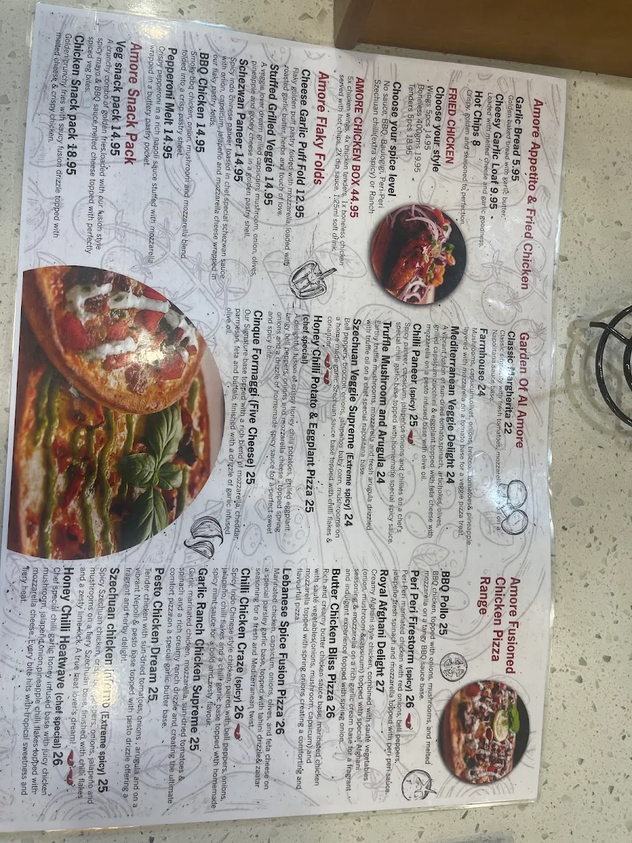 Menu, AL AMORE PIZZERIA ST MARYS