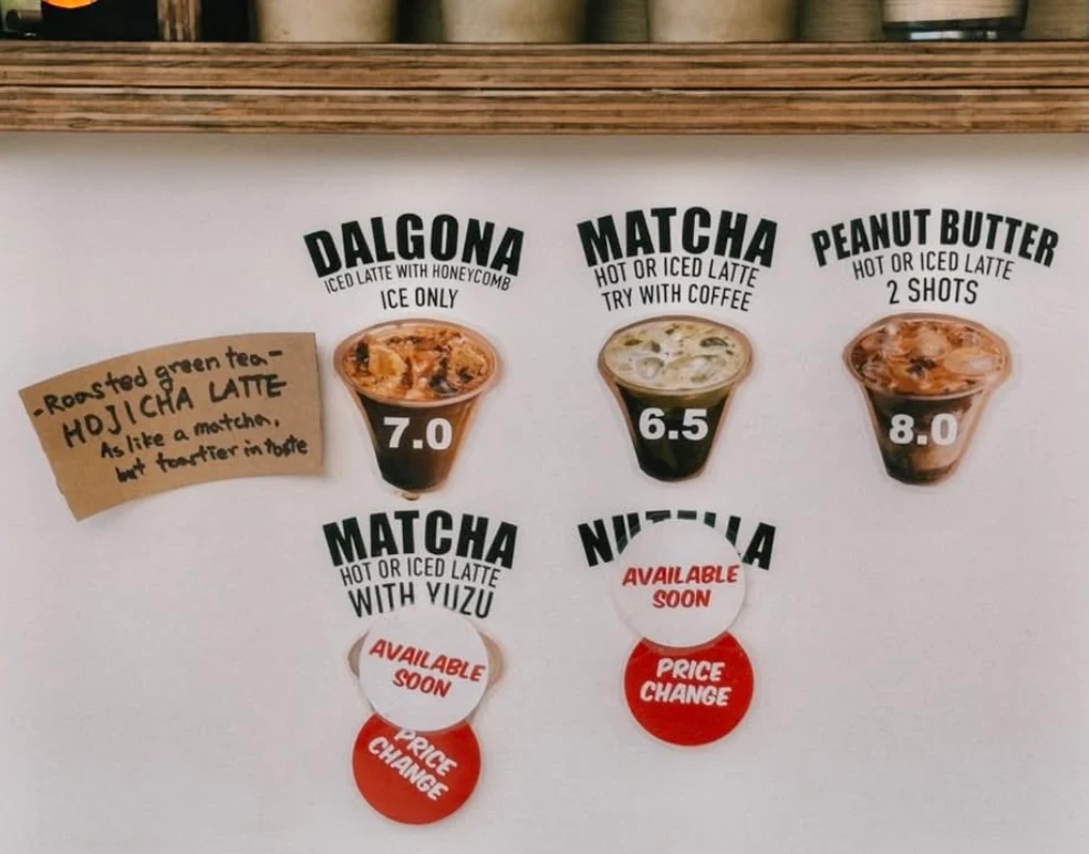 Menu, BNE Pop Up