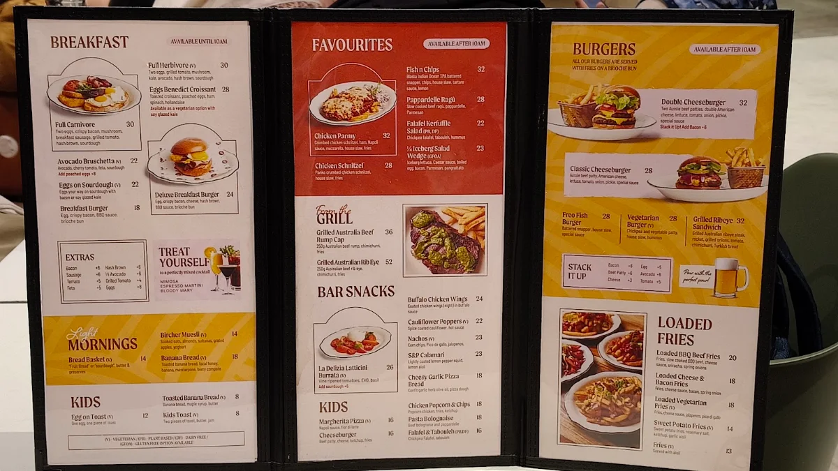 Menu, WA Cellar Perth Airport