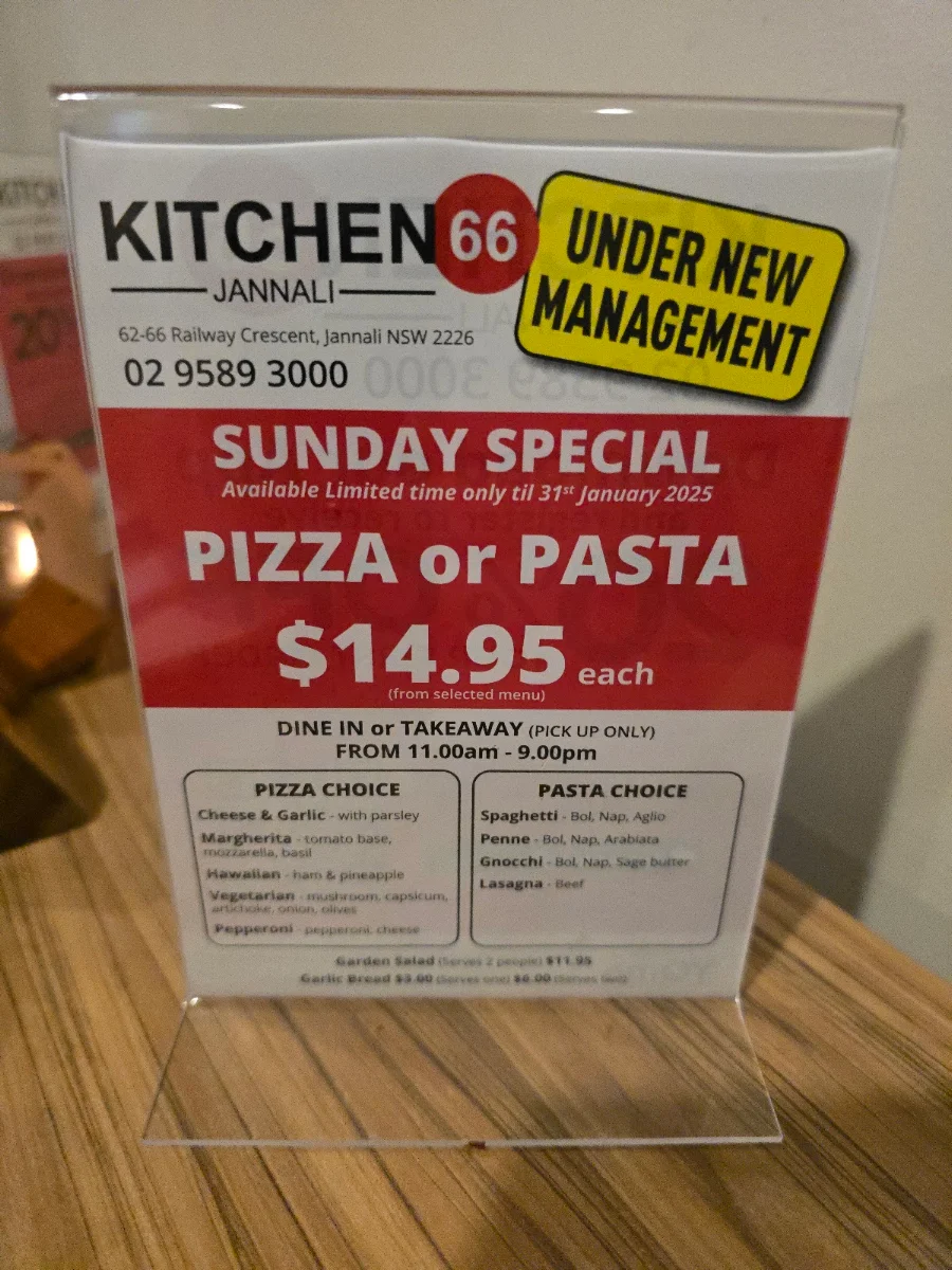 Menu, Riskalah's Italian Restaurant
