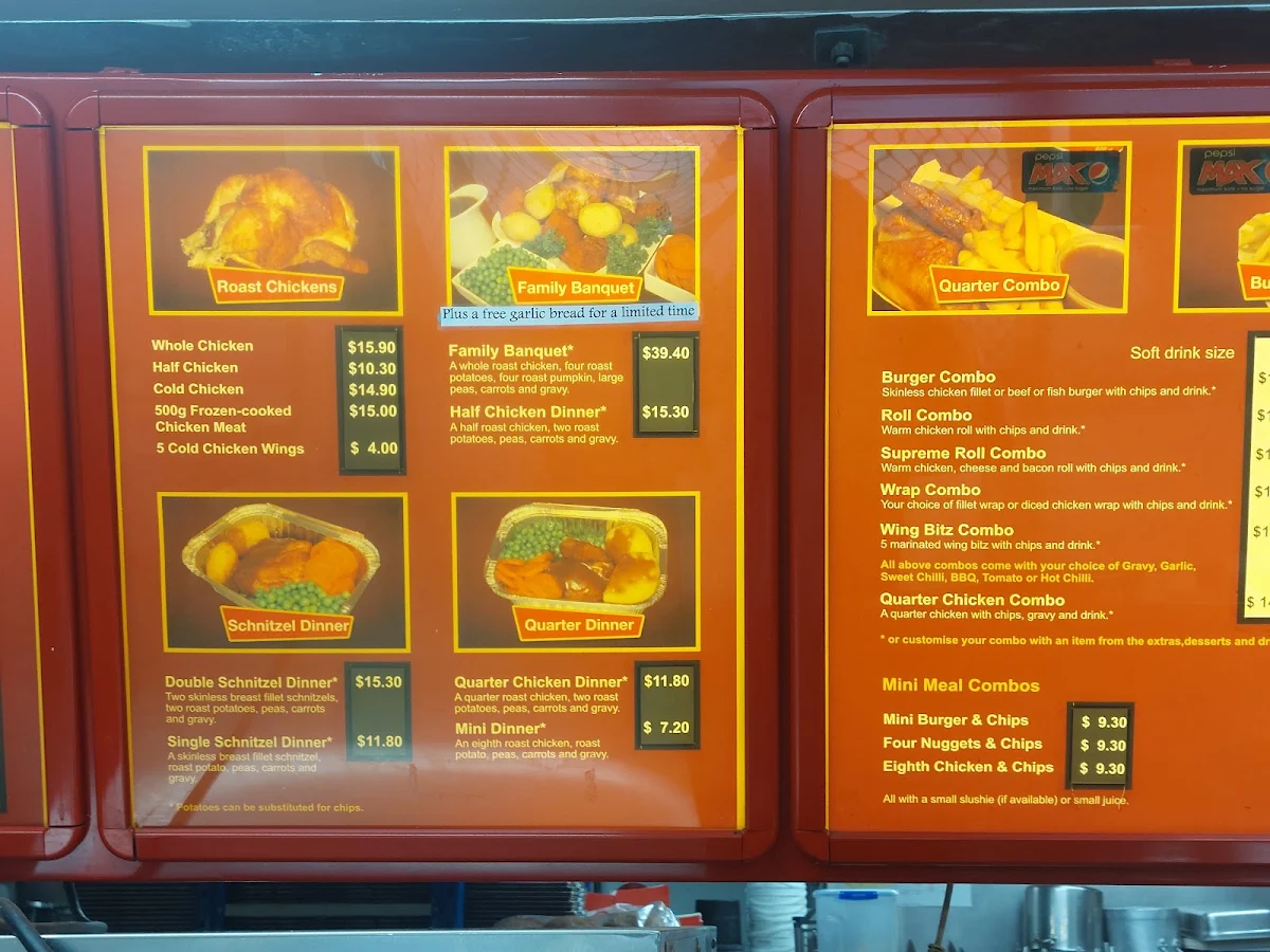 Menu, Golden Chicken