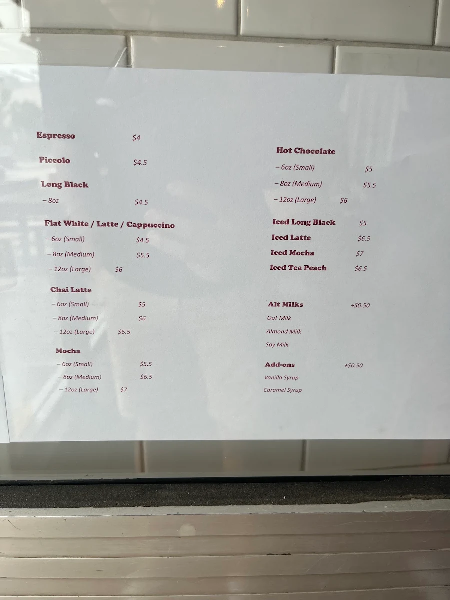 Menu, Fannys Sannys
