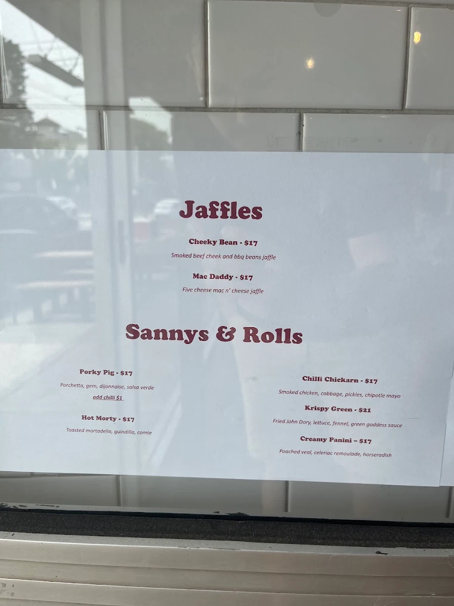 Menu, Fannys Sannys