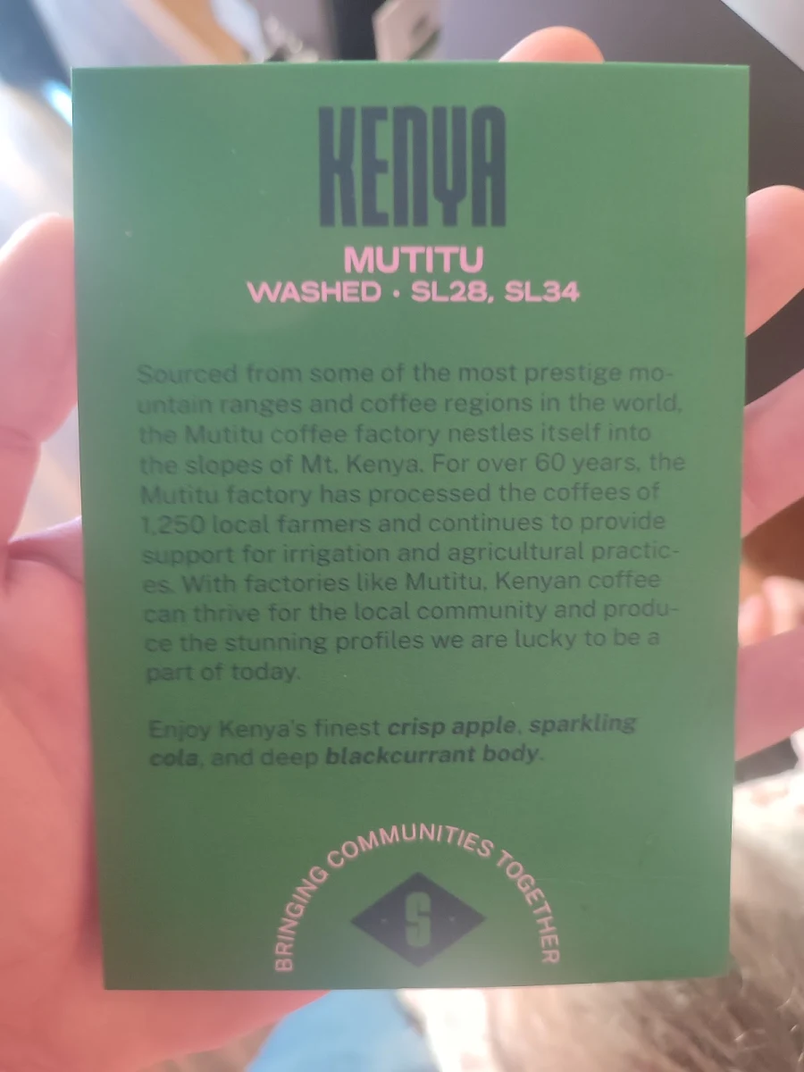 Menu, Shake Coffee Roasters