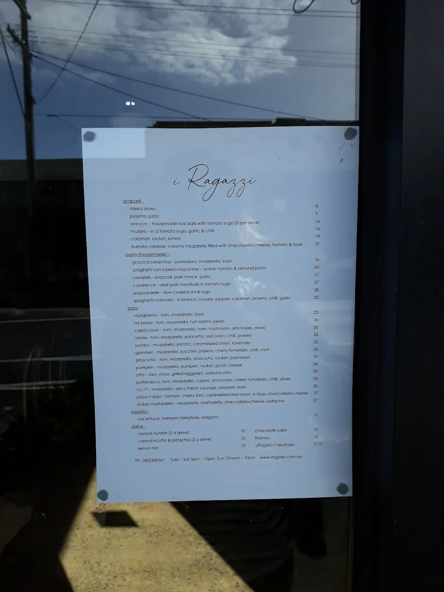 Menu, I Ragazzi