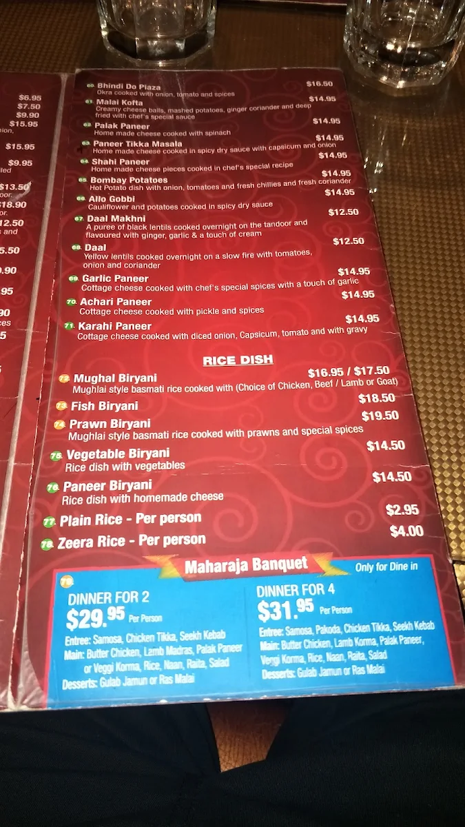 Menu, Himalaya Rockdale