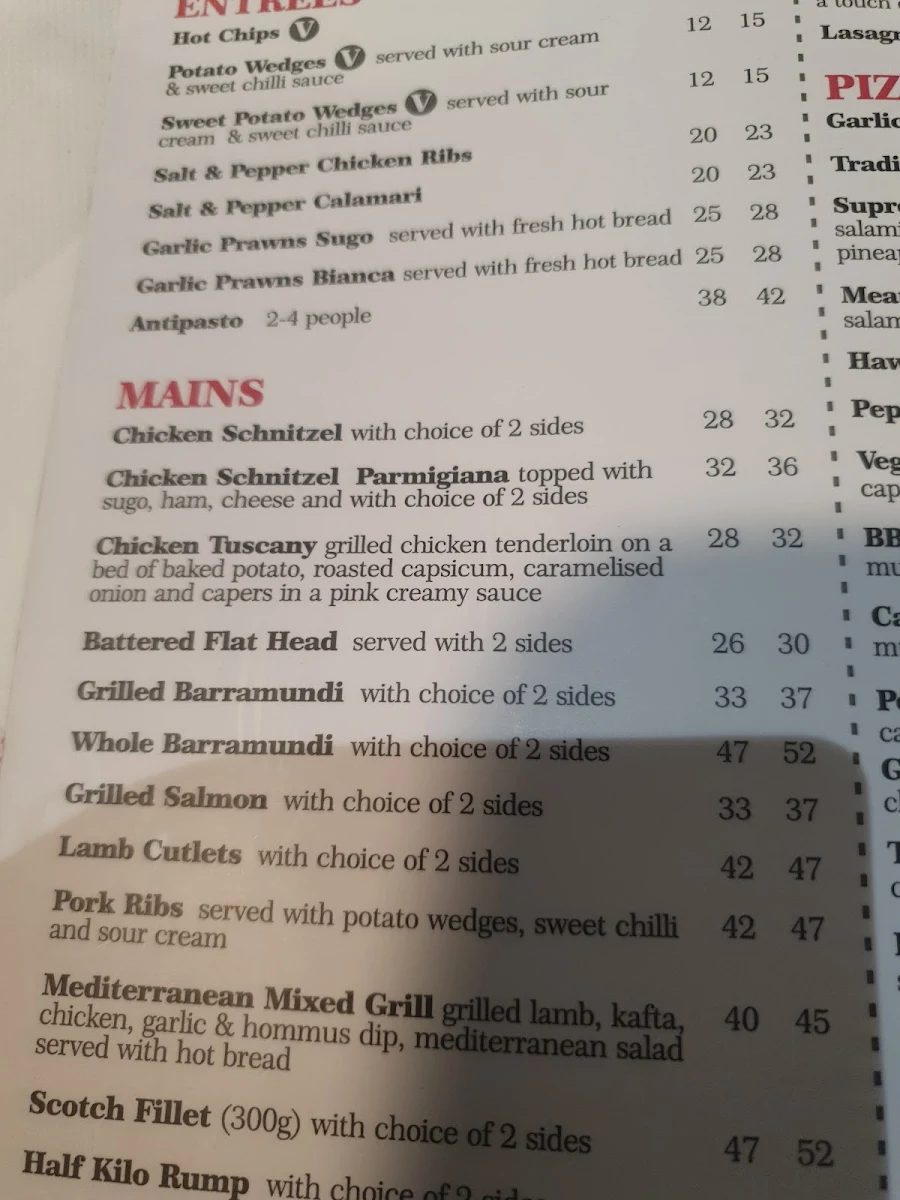 Menu, Villagio