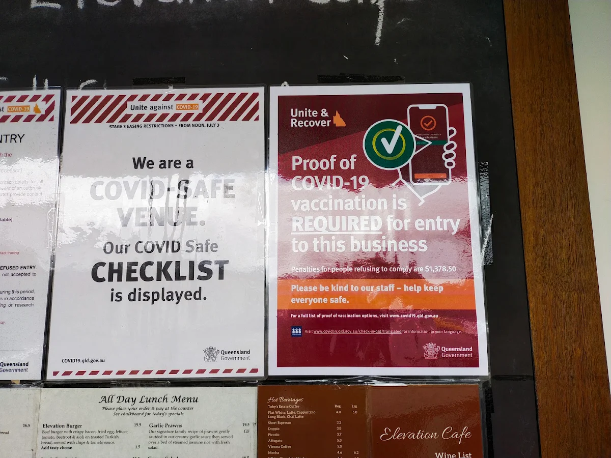 Menu, Elevation Cafe